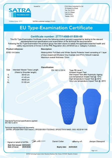 We had provide third-party impact test report examined by SATRA to ensure our shock absorption foam, impact absorbing foam property is engineered to meet the requirement of each regulation. We had provide third-party impact test report examined by SATRA to ensure our shock absorption foam, impact absorbing foam property is engineered to meet the requirement of each regulation.